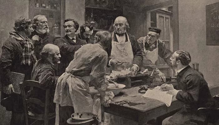 The Lesson of Claude Bernard, an 1889 oil painting by the French artist Léon-Augustin Lhermitte